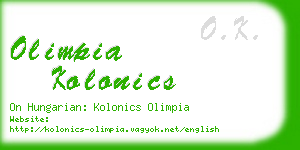 olimpia kolonics business card